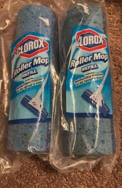 Clorox Roller Mop Refill with Antimicrobial Protection, Scrubber Strip. Set of 2